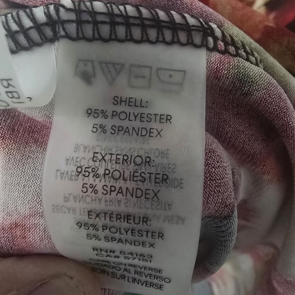 Calvin Klein Red and Tan Floral Blouse W/ Buckle Detail, Plus Size 2X - Picture 5 of 5